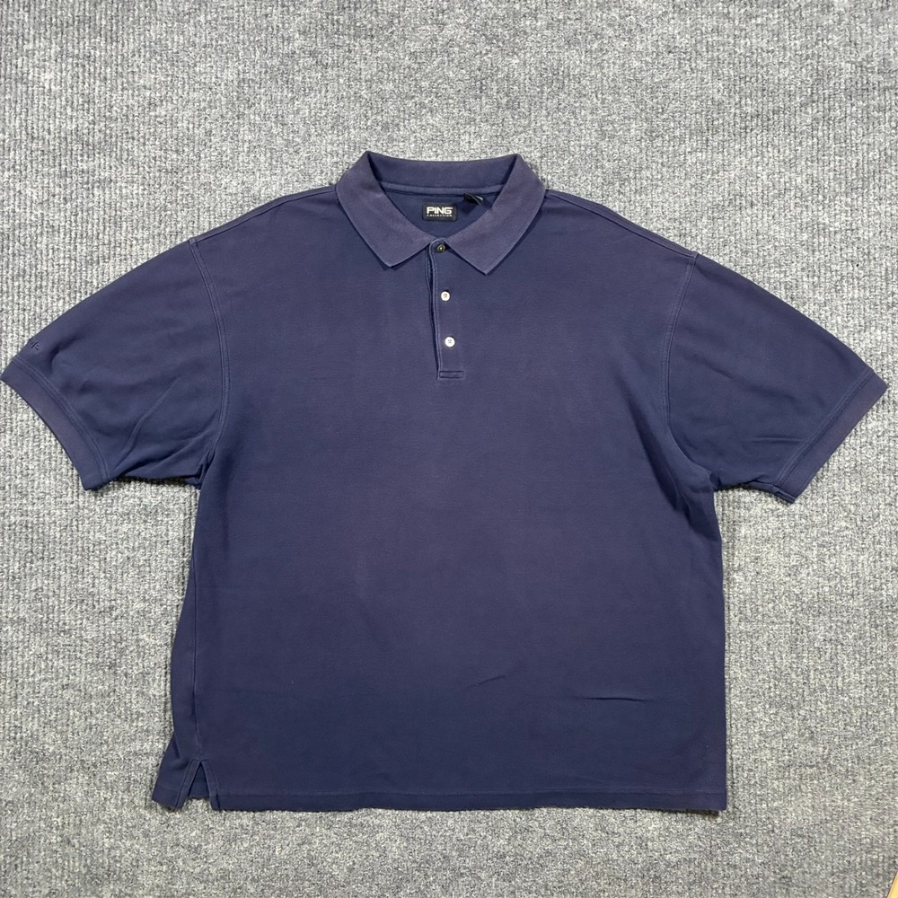 PING Collection Polo Shirt Mens XL Navy Blue Golf Classic Cotton Short Sleeve